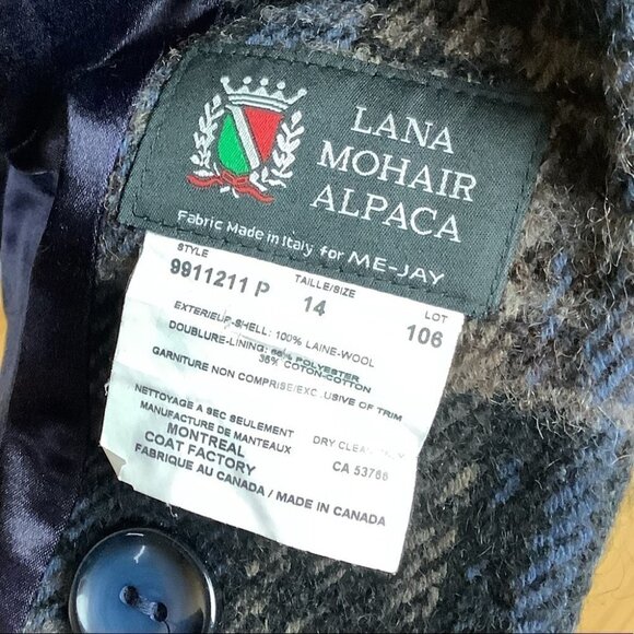 VINTAGE WOOL PLAID COAT By Montreal Coat Factory - Picture 8 of 12